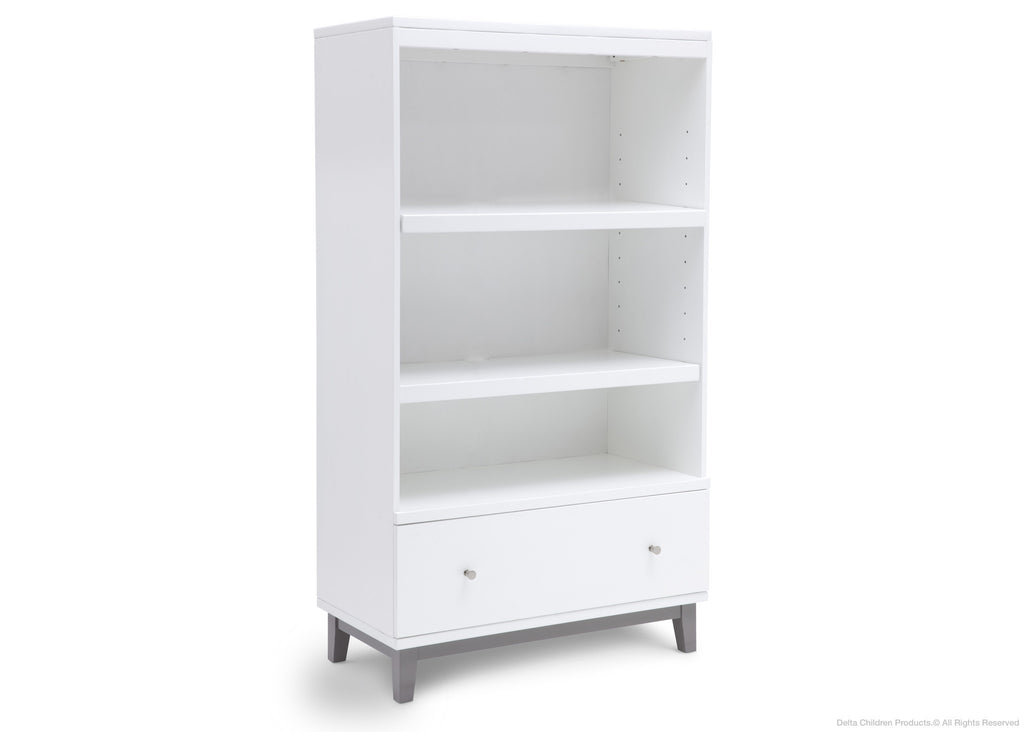 Delta Children White/Grey (027) Tribeca Bookcase Right View a2a