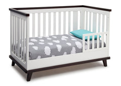 Delta Children White with Black Espresso (141) Ava 3-in-1 Crib Toddler Bed Conversion b5b