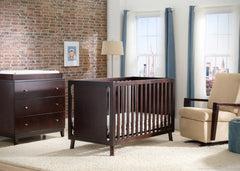 Delta Children Dark Chocolate (207) Manhattan 3-in-1 Crib, Crib Conversion with Props b1b