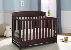 Delta Children Espresso Java (645) Sutton 4-in-1 Crib, Detailed View b2b