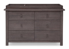 Serta Rustic Grey (084) Northbrook 6 Drawer Dresser, Front View with Top a3a