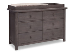 Serta Rustic Grey (084) Northbrook 6 Drawer Dresser, Side View with Top and Props 2 a8a