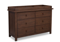 Serta Rustic Oak (229) Northbrook 6 Drawer Dresser, Side View with Top b4b