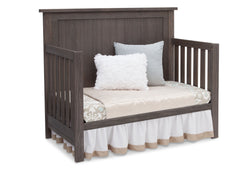 Serta Rustic Grey (084) Northbrook 4-in-1 Crib, Side View with Day Bed Conversion a4a