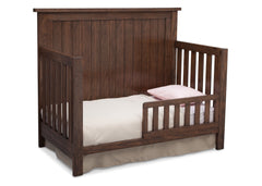 Serta Rustic Oak (229) Northbrook 4-in-1 Crib, Side View with Toddler Bed Conversion b5b