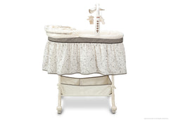 Simmons Kids Black Toile (011) Deluxe Gliding Bassinet Full Side View d3d