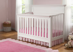 Serta Bianca (130) Fairmount 4-in-1 Crib, Side View with Crib Conversion, Hangtag View a2a