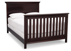 Serta Dark Chocolate (207) Fairmount 4-in-1 Crib, Side View with Full Size Platform Bed Kit (for 4-in-1 Cribs) 700850 c7c