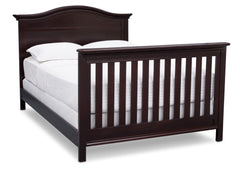 Serta Dark Chocolate (207) Bethpage 4-in-1 Crib, Side View with Full Size Bed c7c