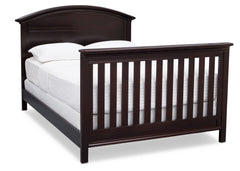 Serta Dark Chocolate (207) Adelaide 4-in-1 Crib, Side View with Full Size Platform Bed Kit (for 4-in-1 Cribs) 700850 and Footboard c7c