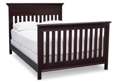 Serta Dark Chocolate (207) Fernwood 4-in-1 Crib, Side View with Full Size Platform Bed Kit (for 4-in-1 Cribs) 700850 c7c