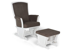 Delta Children White/Warm Mist (266) Glider and Ottoman, Right View a1a