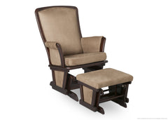 Delta Children Black Cherry Espresso/Taupe (607) Bentley Glider with Ottoman (70947) e1e