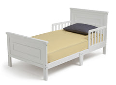 Delta Children White (100) Classic Toddler Bed, Left Side View b3b