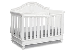 Delta Children White Ambiance (108) Princess Magical Dreams 4-in-1 Crib Side View, Crib Conversion b4b