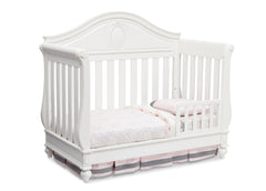 Delta Children White Ambiance (108) Princess Magical Dreams 4-in-1 Crib Side View, Toddler Bed Conversion b5b