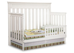 Delta Children White Ambiance (108) Chalet 4-in-1 Crib, Toddler Bed Conversion with Toddler Guard Rail b2b