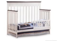Delta Children White Ambiance / Dark Chocolate (127) Chalet 4-in-1, Toddler Bed Conversion with Toddler Guard Rail c3c