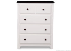 Delta Children White Ambiance / Dark Chocolate (127) Chalet 4 Drawer Chest Front View b1b