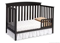 Delta Children Black (001) Gateway 4-in-1 Crib, Toddler Bed Conversion with Toddler Guardrail a4a