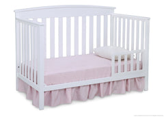 Delta Children White (100) Gateway 4-in-1 Crib, Toddler Bed Conversion with Toddler Guardrail b2b