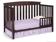Delta Children Dark Chocolate (207) Gateway 4-in-1 Crib, Toddler Bed Conversion with Toddler Guardrail d2d