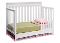 Delta Children White (100) Geneva 4-in-1 Crib, Toddler Bed Conversion with Toddler Guardrail b4b