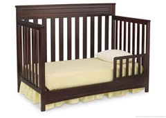 Delta Children Dark Chocolate (207) Geneva 4-in-1 Crib, Toddler Bed Conversion with Toddler Guardrail c3c