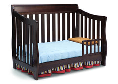 Delta Children Chocolate (204) Bentley 'S' Series 4-in-1 Crib, Toddler Bed Conversion with Toddler Guard Rail b3b