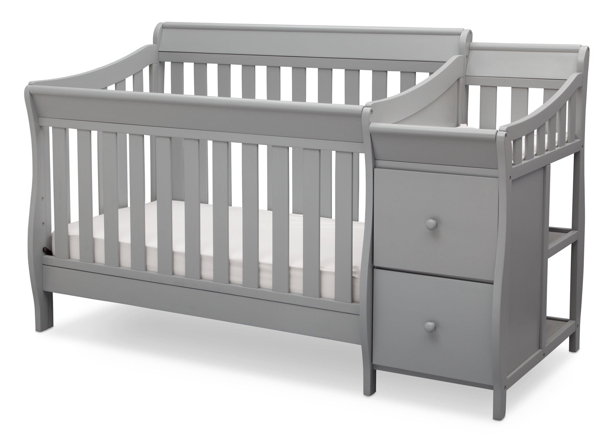 Crib with changing table on left side best sale