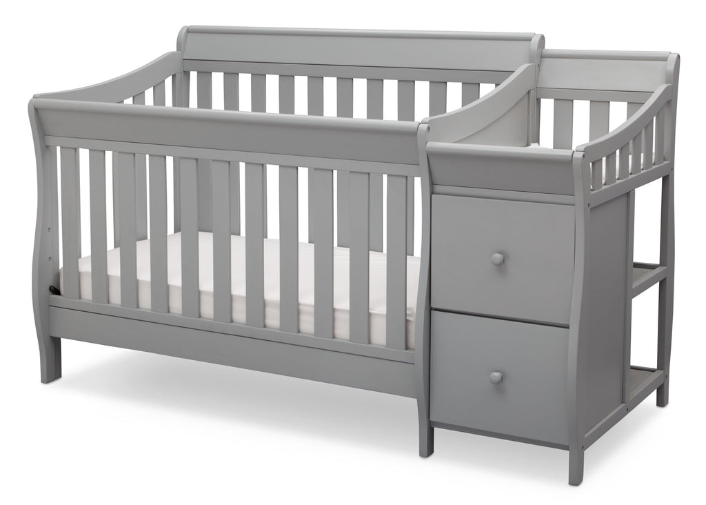 Delta Children Grey (026) Bentley S Crib-N-Changer Left Facing View a2a