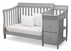 Delta Children Grey (026) Bentley S Crib-N-Changer Day Bed Conversion Left Facing View a4a