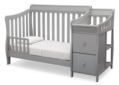 Delta Children Grey (026) Bentley S Crib-N-Changer Toddler Bed Conversion Left Facing View a3a