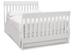 Delta Children White (100) Bentley S Crib-N-Changer Full Bed Conversion Right Facing View b4b