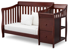 Delta Children Black Cherry/Espresso (607) Bentley S Crib-N-Changer Day Bed Conversion Left Facing View c4c