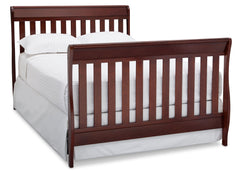 Delta Children Black Cherry/Espresso (607) Bentley S Crib-N-Changer Full Bed Conversion Right Facing View c5c