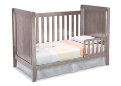 Delta Children Stained Grey (054) Cypress 4-in-1 Crib, Toddler Bed Conversion with Toddler Guard Rail a2a