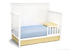 Delta Children White (100) Epic 4-in-1 Crib, Toddler Bed Conversion with Toddler Guardrail a3a