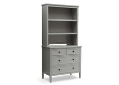 Delta Children Grey (026) Epic Bookcase/Hutch Front View with Dresser a5a