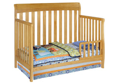 Delta Children Natural (260) Marquis 4-in-1 Crib, Toddler Bed Conversion Side View c3c