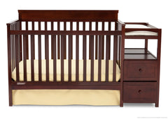 Delta Children Black Cherry Espresso (607) Houston Classic Crib 'N' Changer, Front View b1b