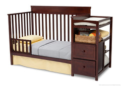 Delta Children Black Cherry Espresso (607) Houston Classic Crib 'N' Changer, Toddler Bed Conversion b3b