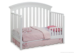 Delta Children White (100) Bentley 4-in-1 Crib, Toddler Bed Conversion with Toddler Guard Rail a3a