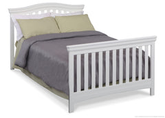 Delta Children White Ambiance (108) Bennington Curved 4-in-1 Crib Full Bed Conversion a5a