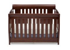 Delta Children Chocolate (204) Clermont 4-in-1 Crib, Crib Conversion Front View b1b