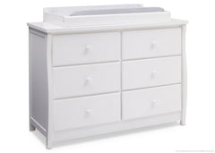 Delta Children Bianca (130) Clermont 6 Drawer Dresser, Side View with Dresser Topper with Props a6a