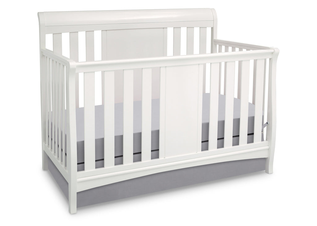 Delta Children White Ambiance (108) Bennington Sleigh 4-in-1 Crib, Crib Conversion a2a