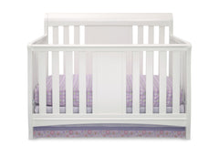 Delta Children White Ambiance (108) Bennington Sleigh 4-in-1 Crib, Crib Conversion Front View a1a