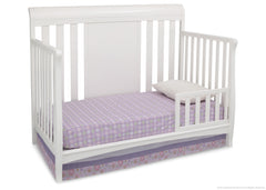 Delta Children White Ambiance (108) Bennington Sleigh 4-in-1 Crib, Toddler Bed Conversion a3a