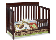 Delta Childrens Vintage Espresso (616) Eclipse 4-in-1 Toddler Bed Conversion d2d